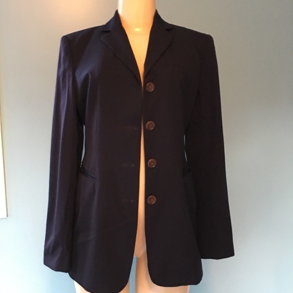 Ann Taylor Women’s Navy Blazer business Casual Wool Jacket Office Wear - Picture 2 of 6